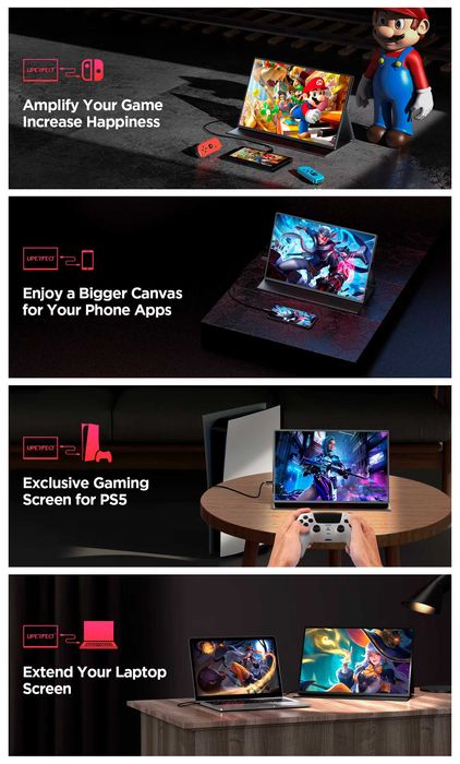 Портативний ігровий монітор UPERFECT UGame C2 Pro 16'' 2K 144Hz IPS