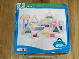 Oryginalne TickiT Klocki sensoryczne z okienkami Montessori drewniane