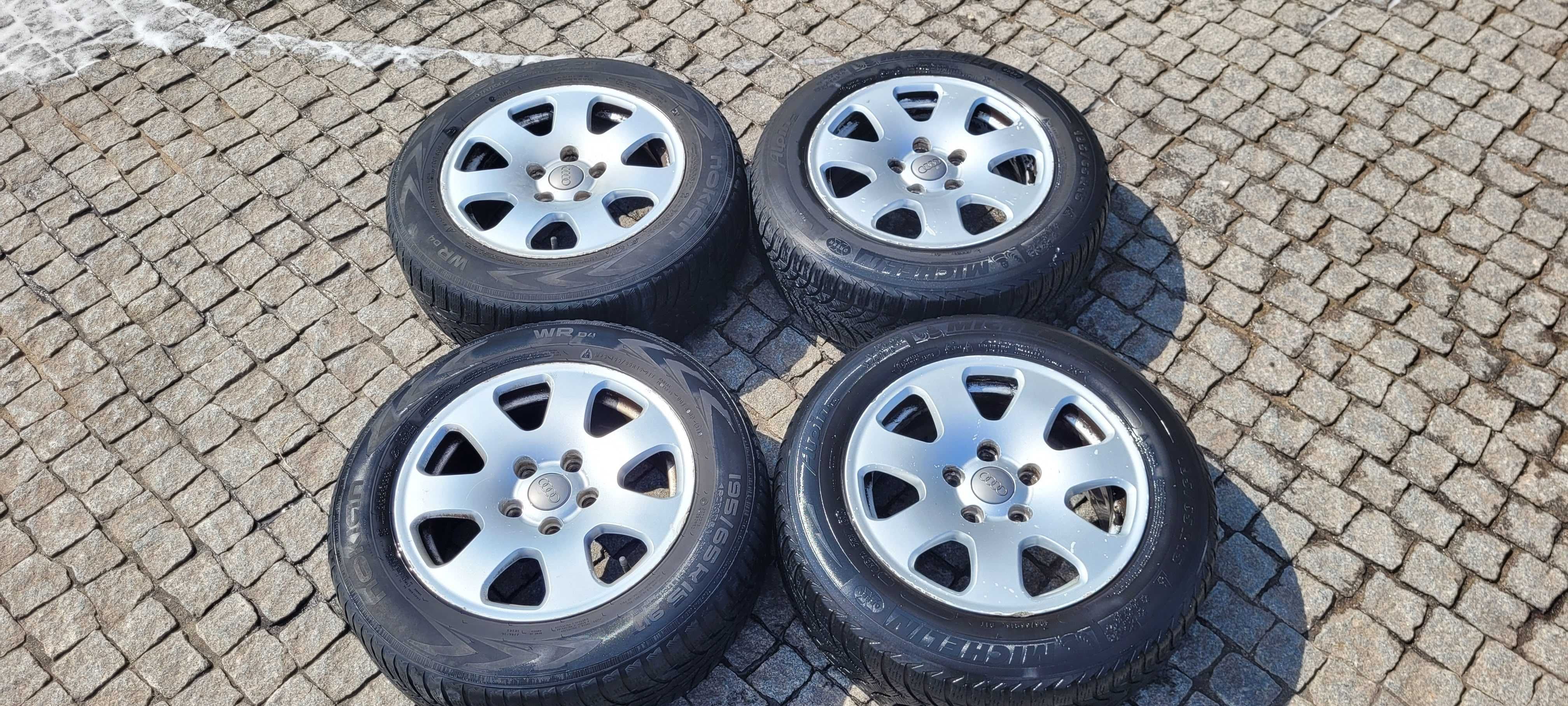 4 Jantes ORIGINAIS AUDI R15" 5x112 Et39 com Pneus a meio piso195/65/15