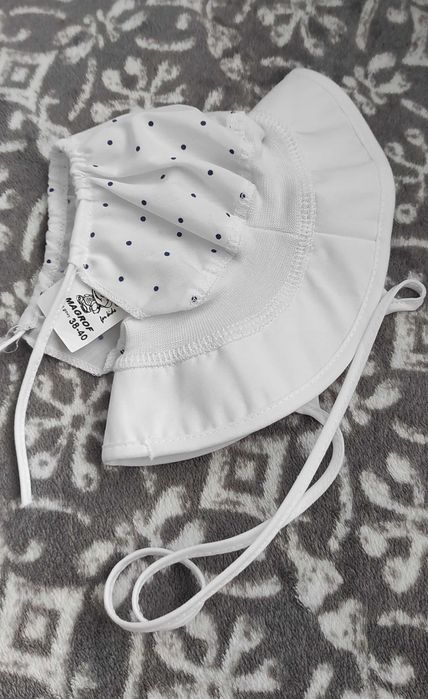 Biała Czapeczka Niemowlęca Na Lato 38-40