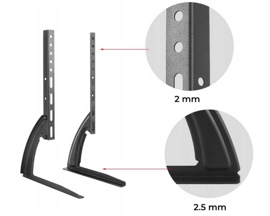 WYTRZYMAŁA Podstawka Uchwyt TV LCD LED 36-75" Stalowa ZESTAW Wysyłka24