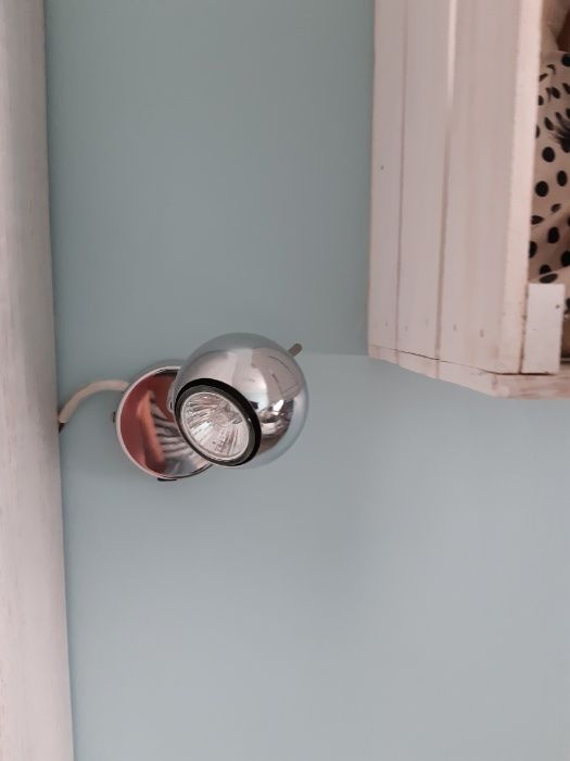 Lampa, kinkiet srebrna kula