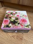 Szkatułka pudełko puzderko drewniane na biżuterię decoupage