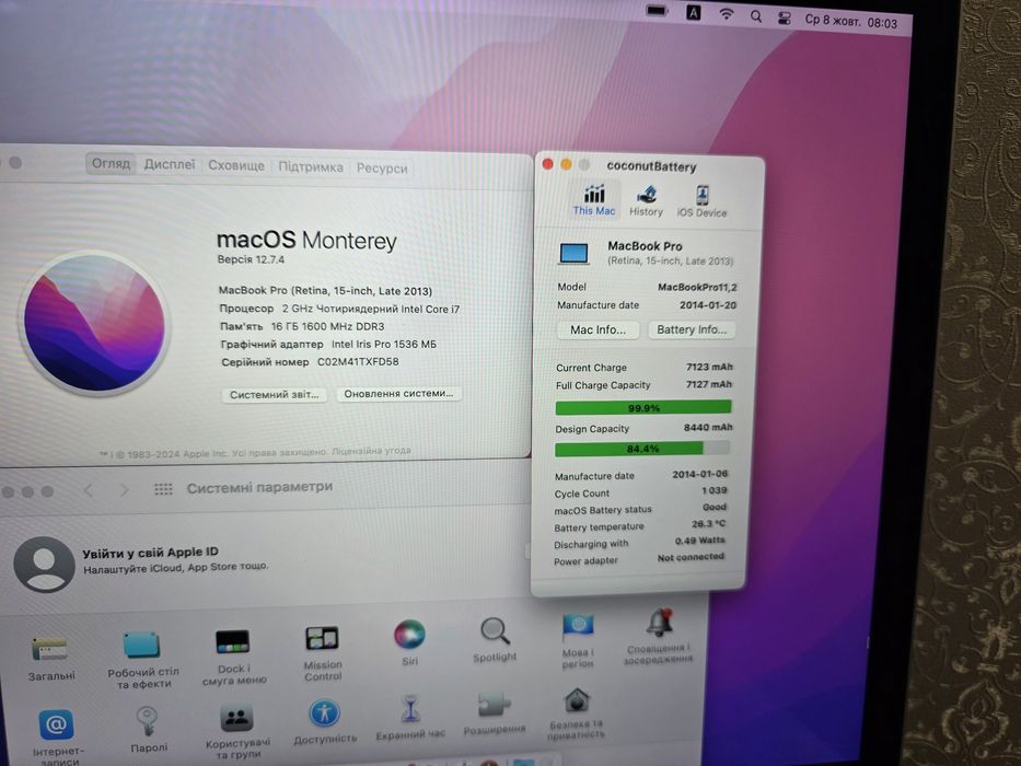 Ноутбук Apple Macbook pro 15 2013 a1398 i7/16/256