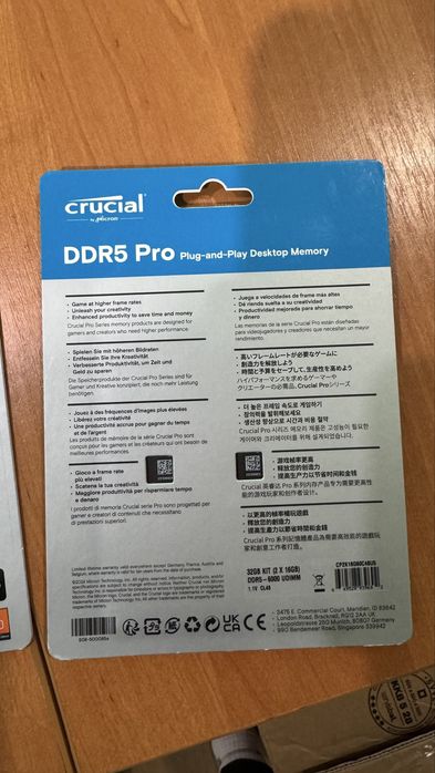Оперативна памʼять crucial 32gb 6000mhz ddr5 16x2