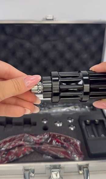 лазерна указка кейс окуляри потужний промінь синій прожигаюч лазер луч