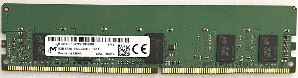 8Gb/16Gb RAM Micron DDR4 2400 mhz ECC