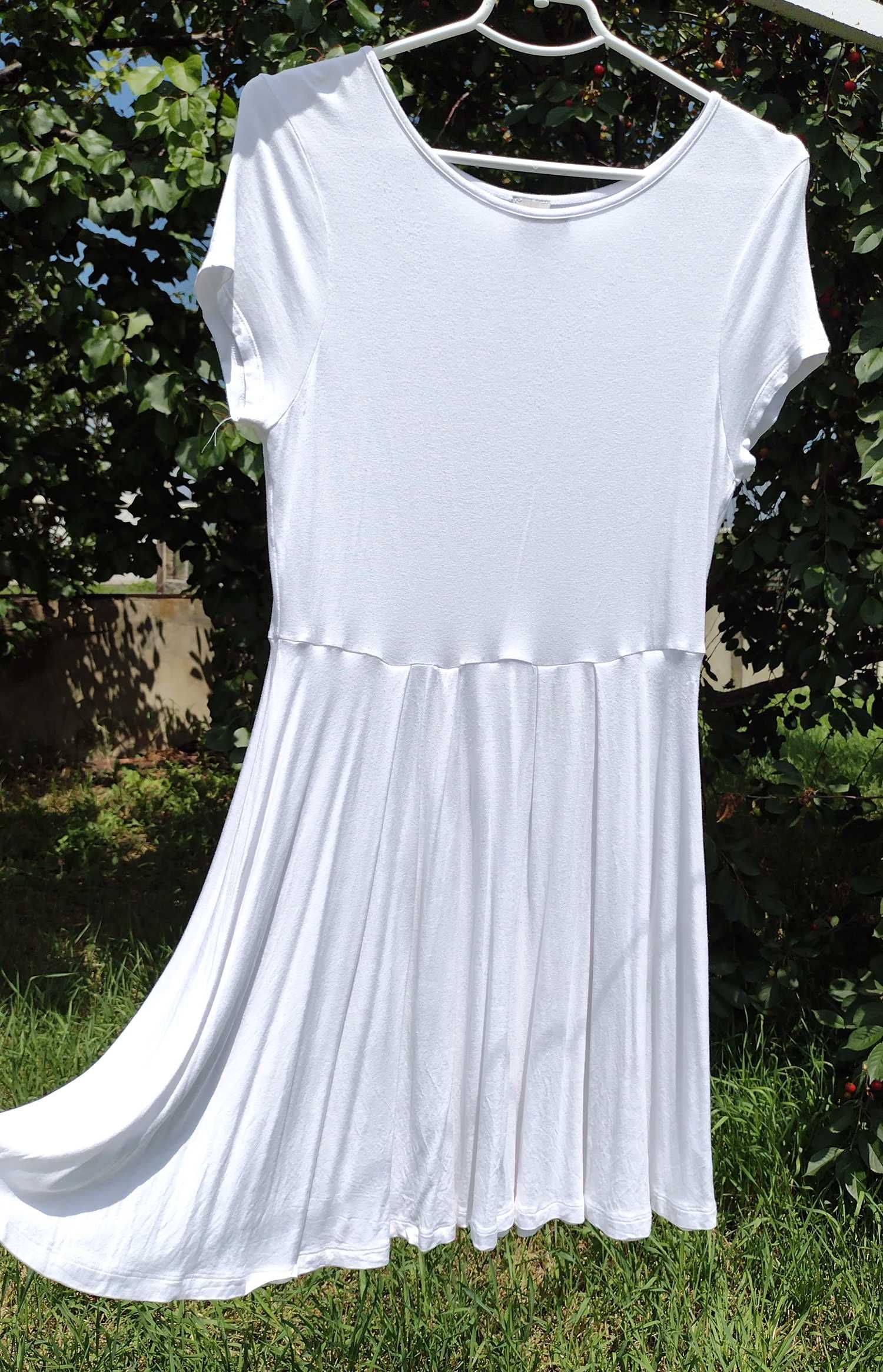 Базовое летнее мягенькое белое платье из вискозы ASOS L M