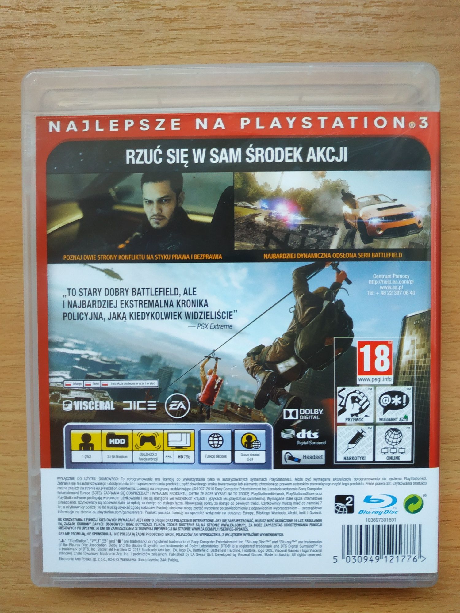 Battlefield hardline ps3, pl, stan bardzo dobry, możliwa wysyłka olx