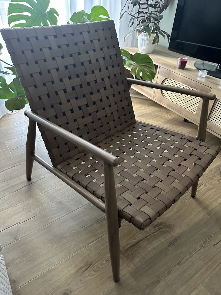 Krzesło wewnętrzne/zewnętrzne EDDERUP brązowe