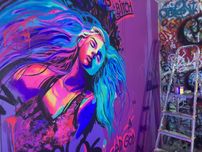 Murale, malarstwo ścienne, UV, fluo, tynki rzeźbione
