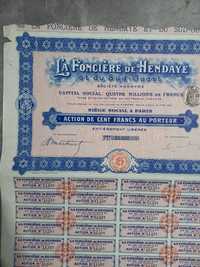 Francja: akcje obligacje La Fonciere de Henday 1910 rok #1