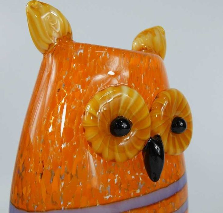Figura SOWA WAZON sówka szkło MURANO figurka puchacz 22 cm
