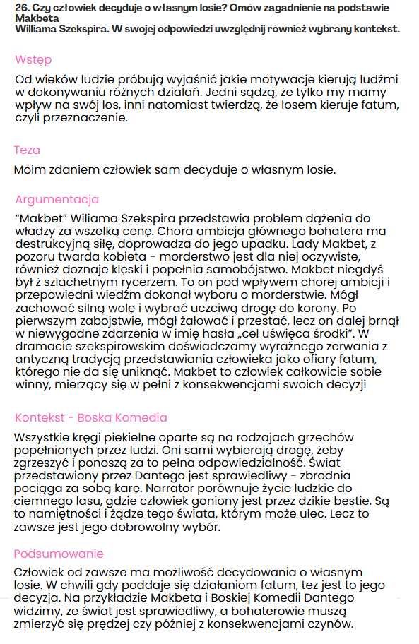 Opracowanie pytań jawnych - Matura z języka polskiego 2025/2026/2027