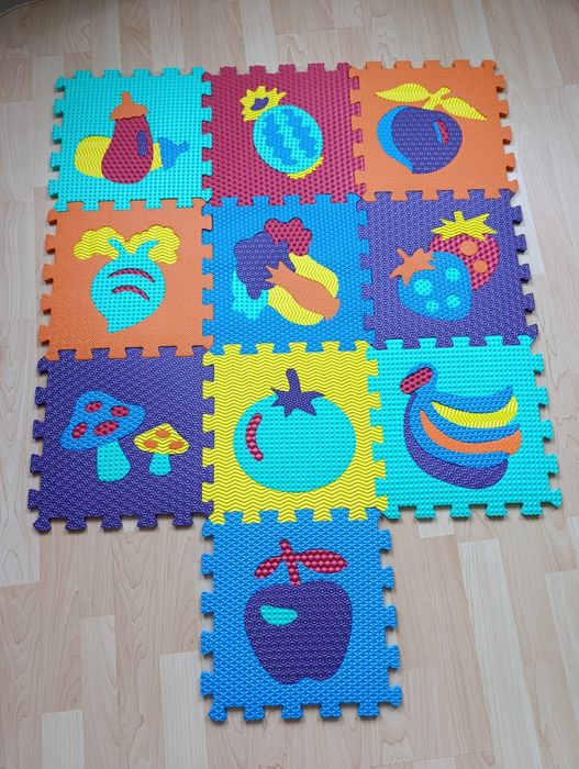 Розвиваючий термо килимок 32×32 мозаїка. Пазли. Фрукти овочі