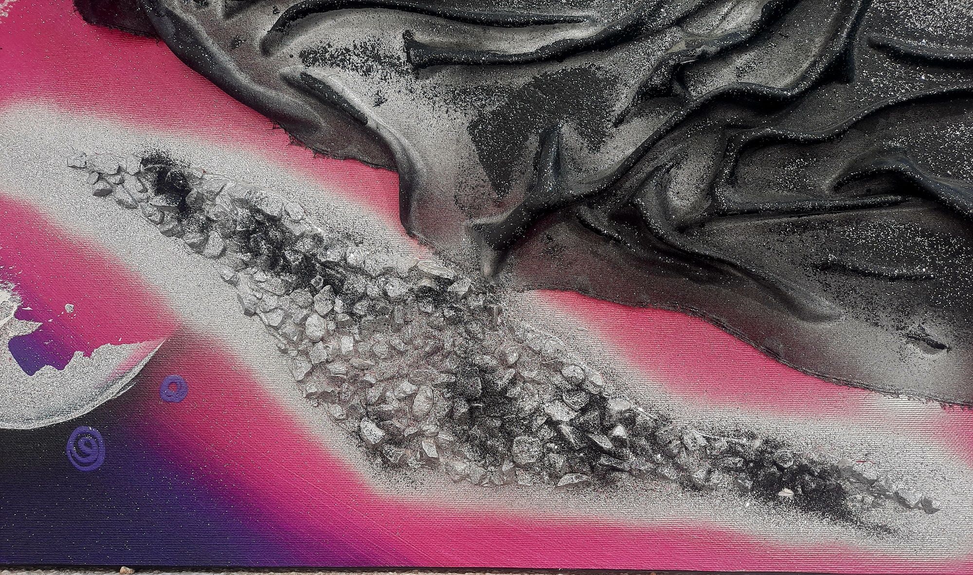 Lindíssima tela "Abstrata Moderna" com textura e brilho, arte original