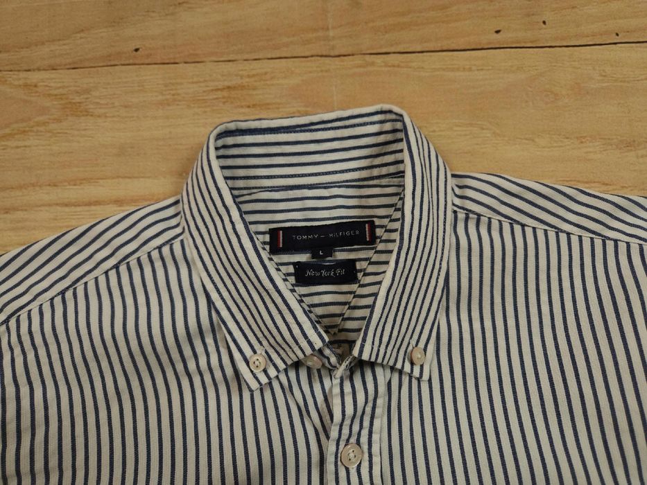 TOMMY HILFIGER New York Fit Koszula w Paski Męska r. L