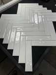 AZARIO Plytki Uniwersalna cegielka 6,5 x 29,8 Bianco Struktura połysk