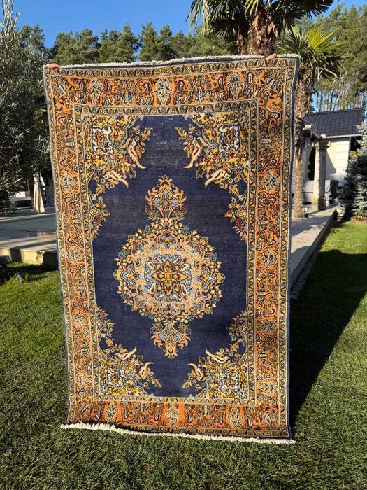 Vintage wełniany kaszmirowy dywan perski GHOUM / Qom 167x106 gal 7 tyś