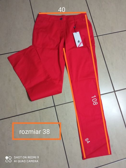 Spodnie damskie CROSS M 38 czerwone NOWE