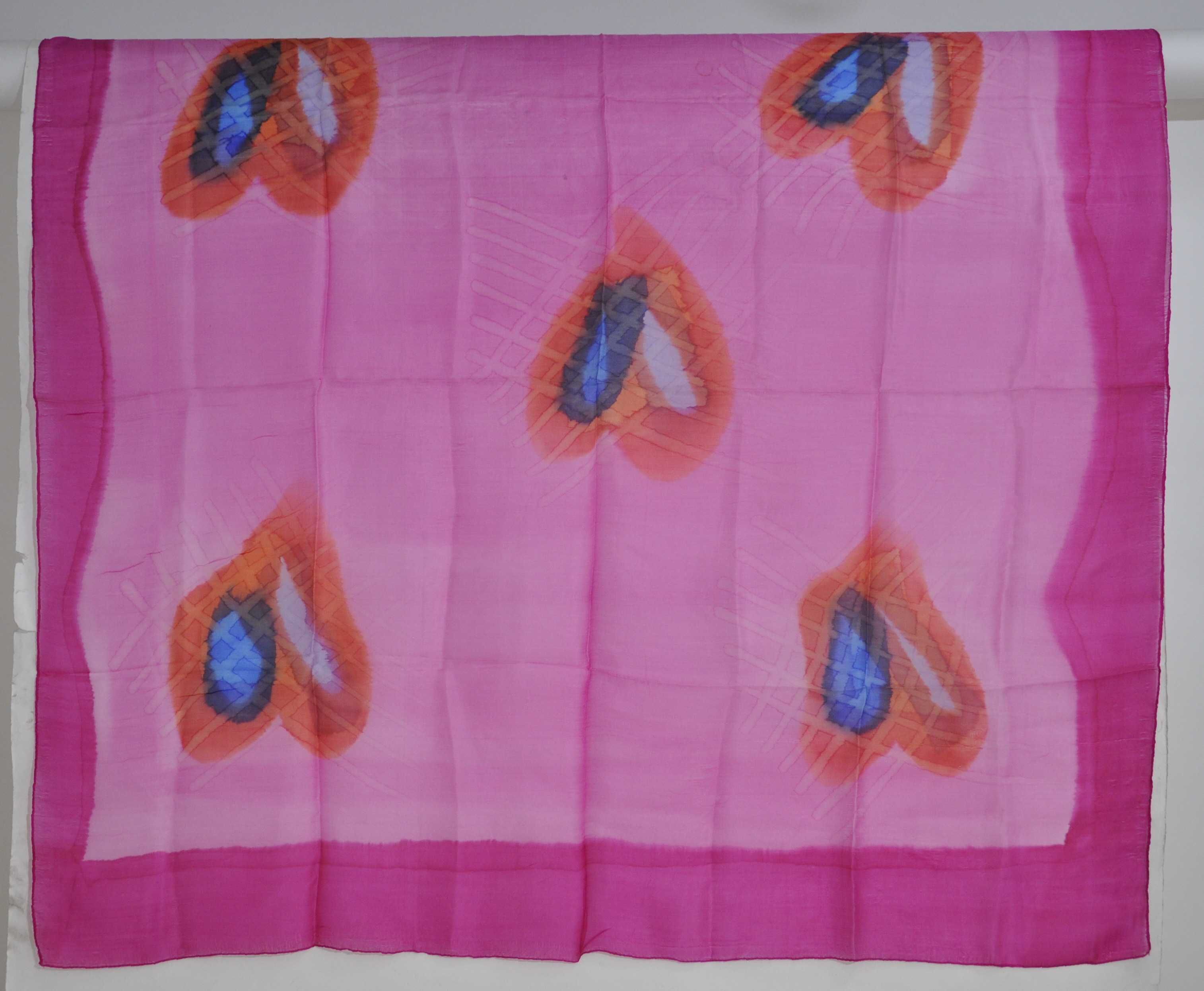 Chusta Apaszka Szal Szalik Damska Jedwabna Jedwab z Indii 102x98cm