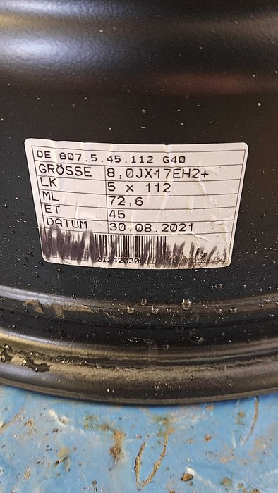 FELGI RH 17" 5x112 VW SEAT SKODA AUDI Mercedes 8J szare bdb stan