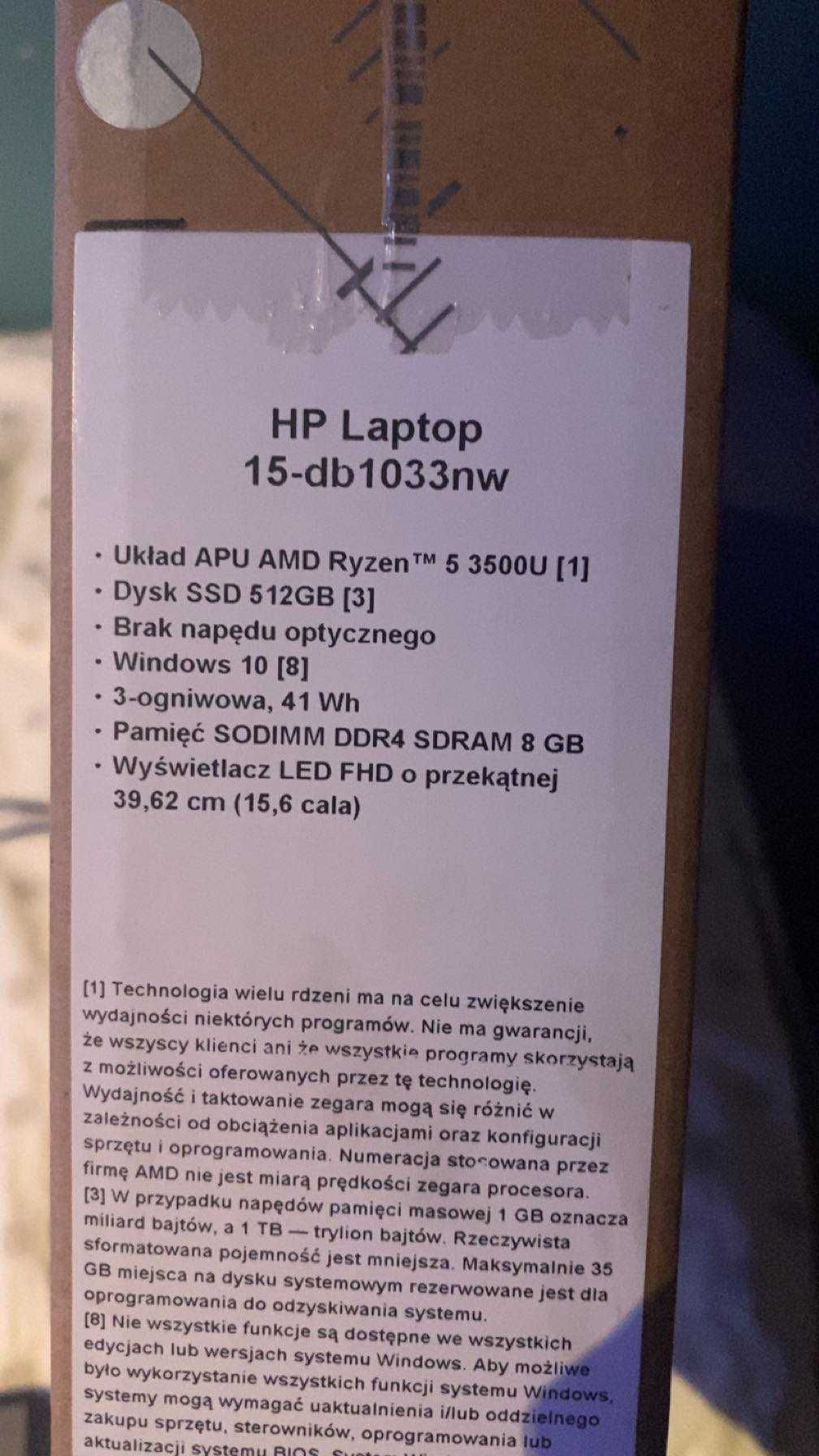 Laptop HP 15-db1033nw 15,6'' Ryzen 5 3500U 8GB 512GB Win10