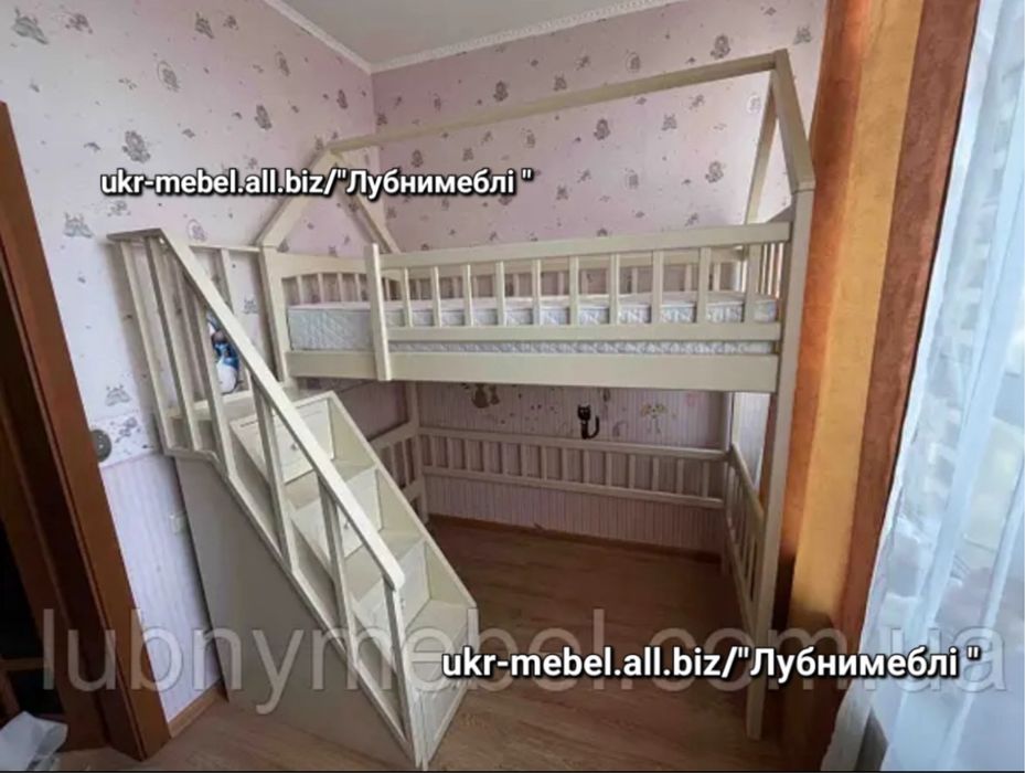 Ліжко даопоаерхове деревʼяне "Балу", кровать двухчрусная