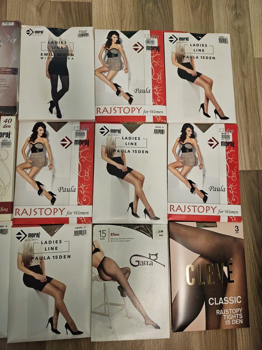 Mega zestaw: rajstopy damskie, nowe, rozmiar 3