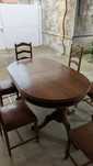 Conjunto mesa e cadeiras de mogno