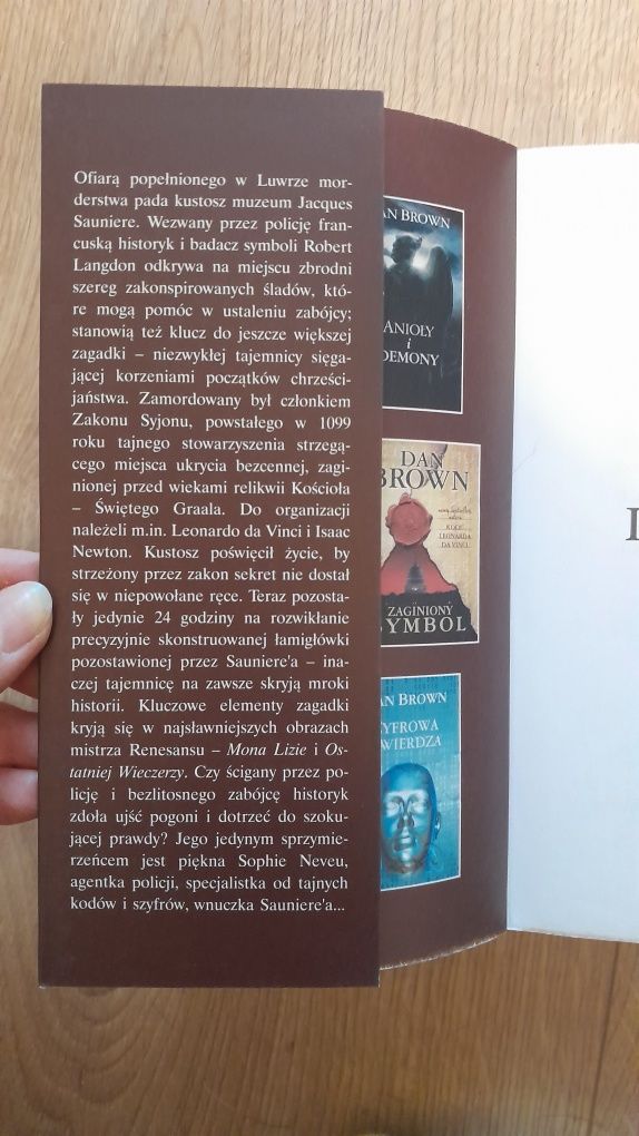 Książka Dan Brown Kod Leonarda da Vinci kryminał thriller