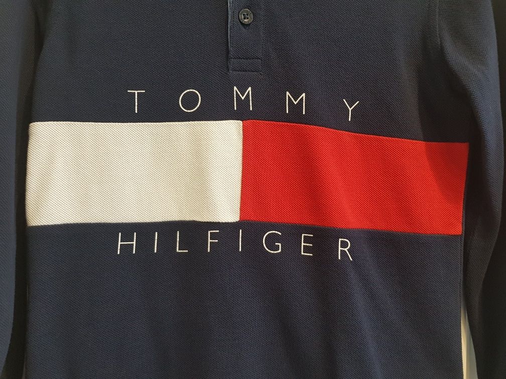 Koszulka bluzka polo długi rękaw Tommy Hilfiger rozmiar 122