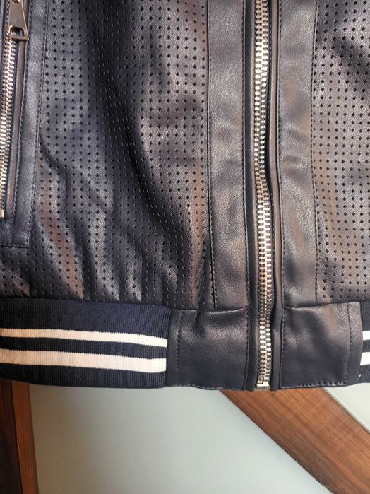 Kurtka męska eko-skóra S, M granat