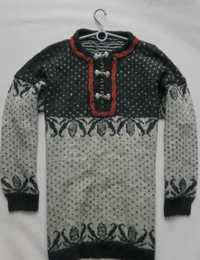 Sweter wełniany norweski góralskie wzory XL/XXL