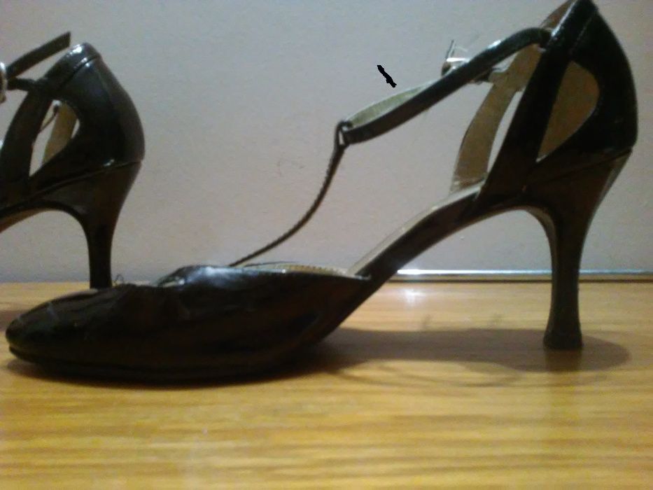 czółenka, szpilki, buty 38/ 24,5cm czarne idealne do tańca -stabilne