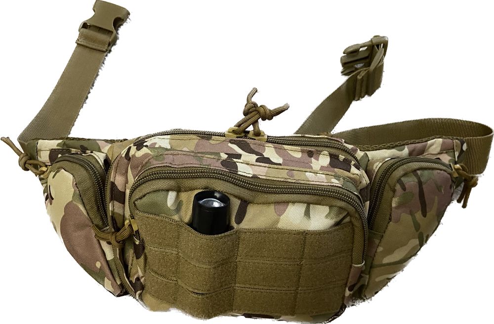 Тактическая большая поясная сумка Мультикам с креплением под пистолет