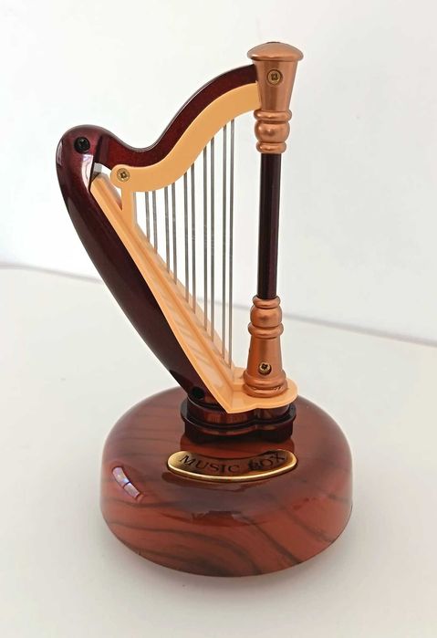 Caixa de música giratória - Harpa