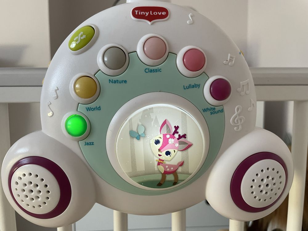 Dwie karuzelki tiny love forest stan idealny dla blizniaczek