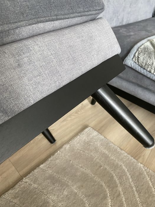 2 szt.! Scandicsofa Puf Podnóżek Klematisar Steel / szary czarna rama