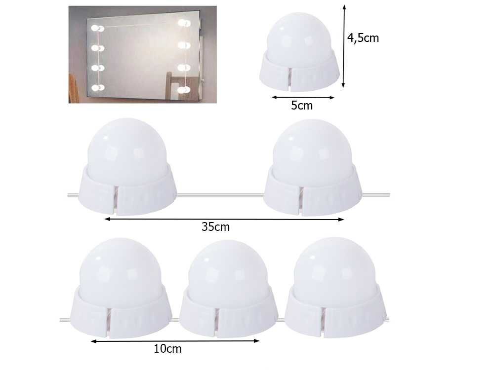 Lampki do lustra toaletki zestaw 10 sztuk LED