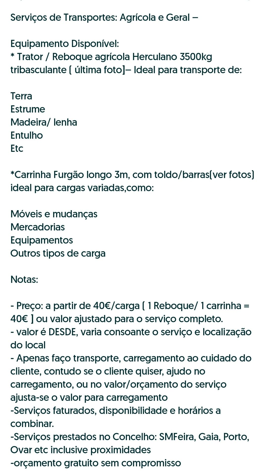 Limp.Terrenos,Trabalhos Agrícolas,Jardinagem e Transportes