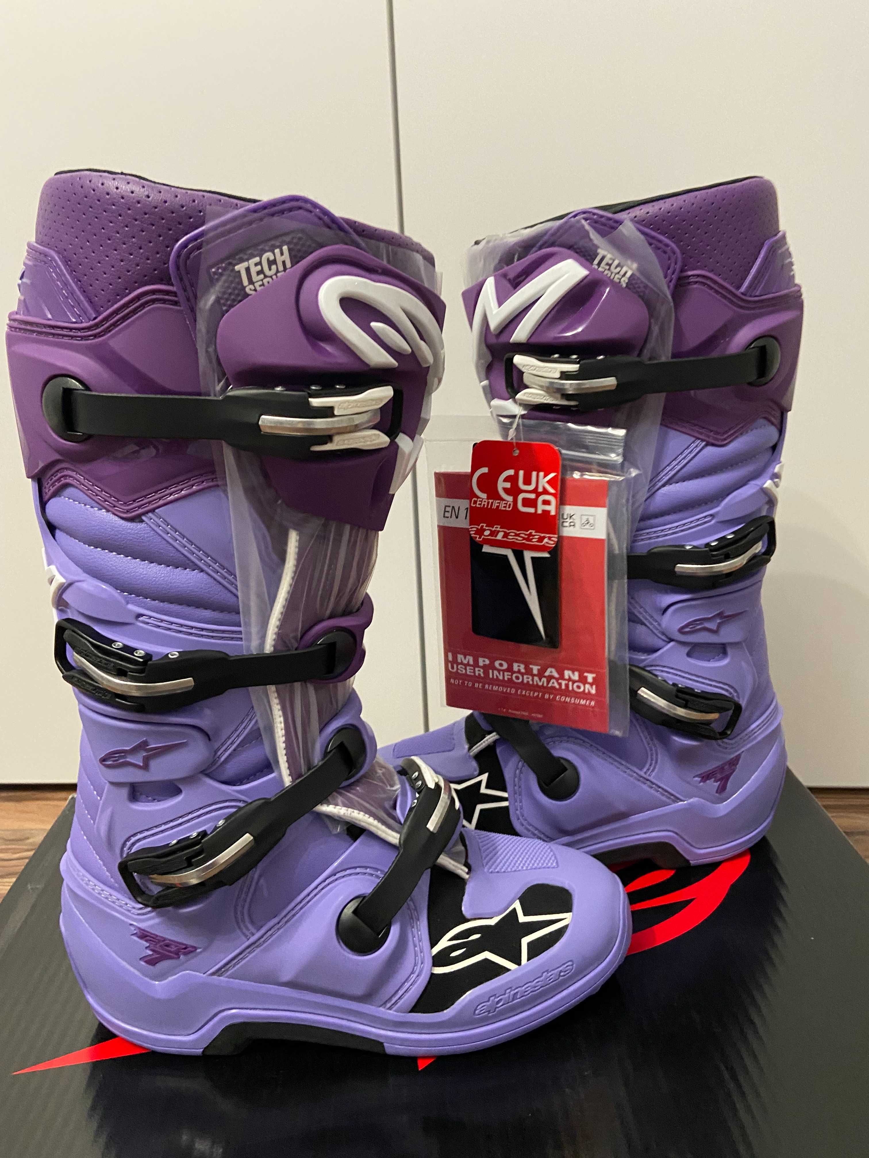 Buty Alpinestars Tech7 Double Purple White cross quad enduro GWARANCJA