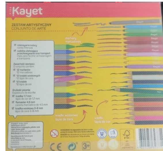Zestaw artystyczny KAYET 36 el. kredki markery woskowe nowy