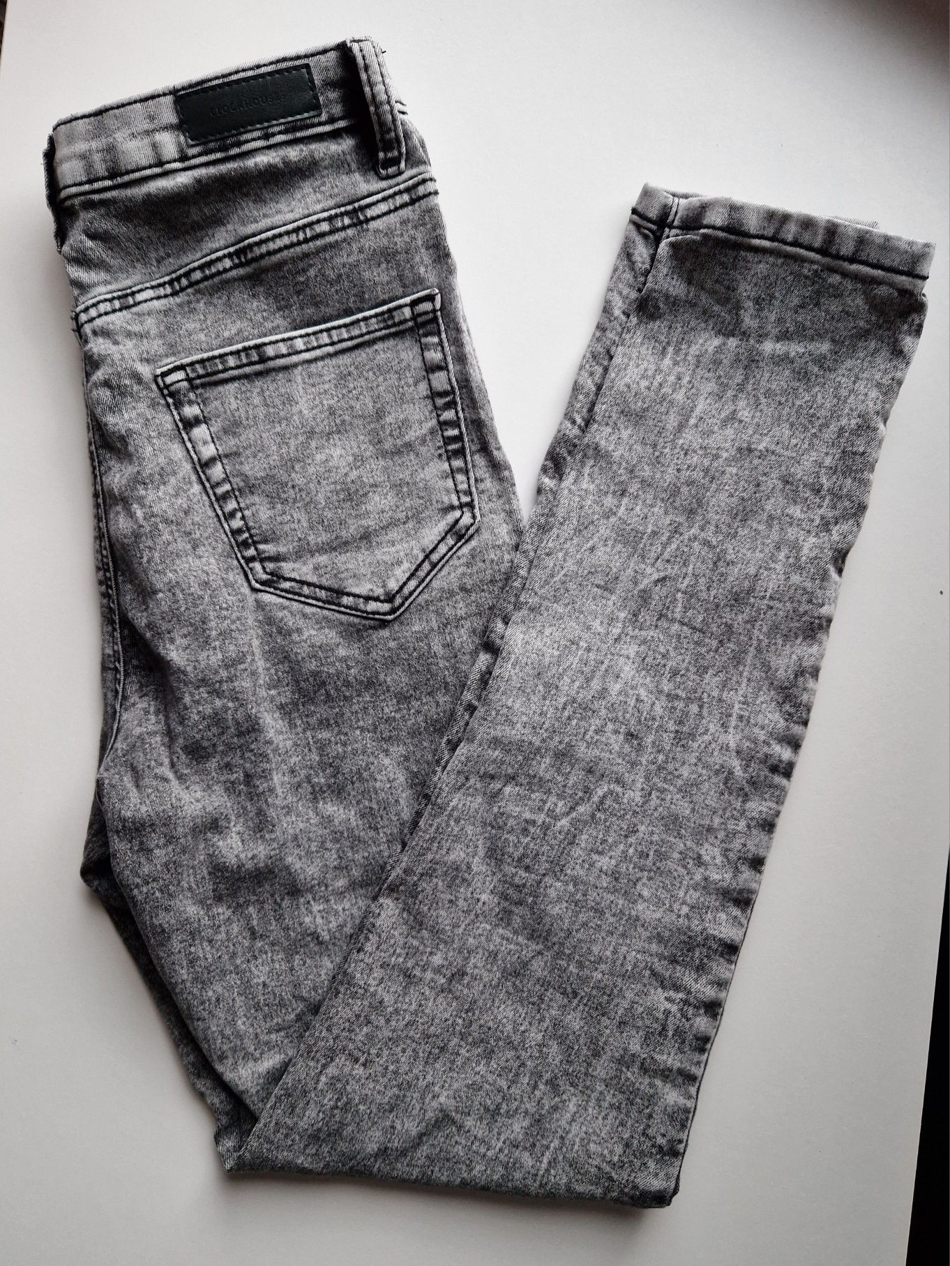 Szare spodnie jeansowe 34 C&A, casualowe, wysoki stan, 70% bawełny,