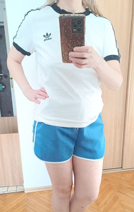 Koszulka damska adidas M biało-czarna