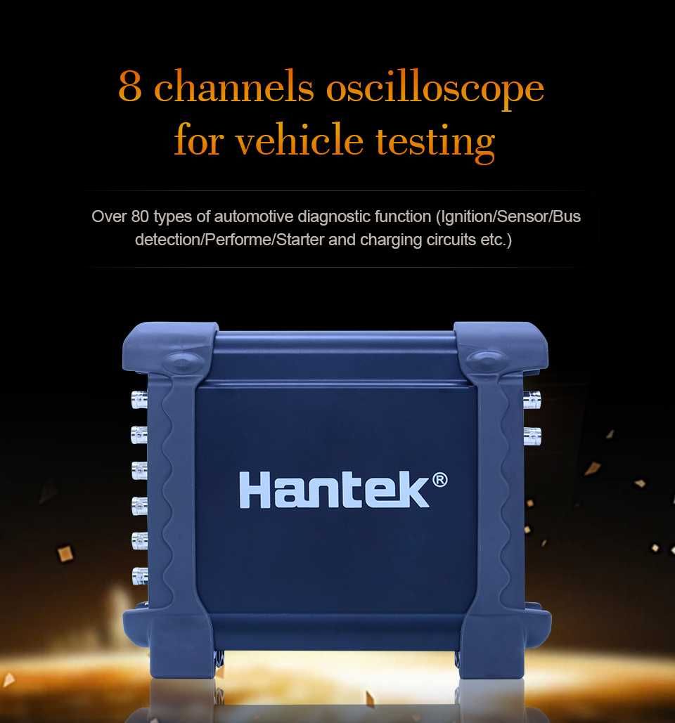 Hantek 1008A 1008C автомобильный USB осциллограф, 8-chanel, генератор