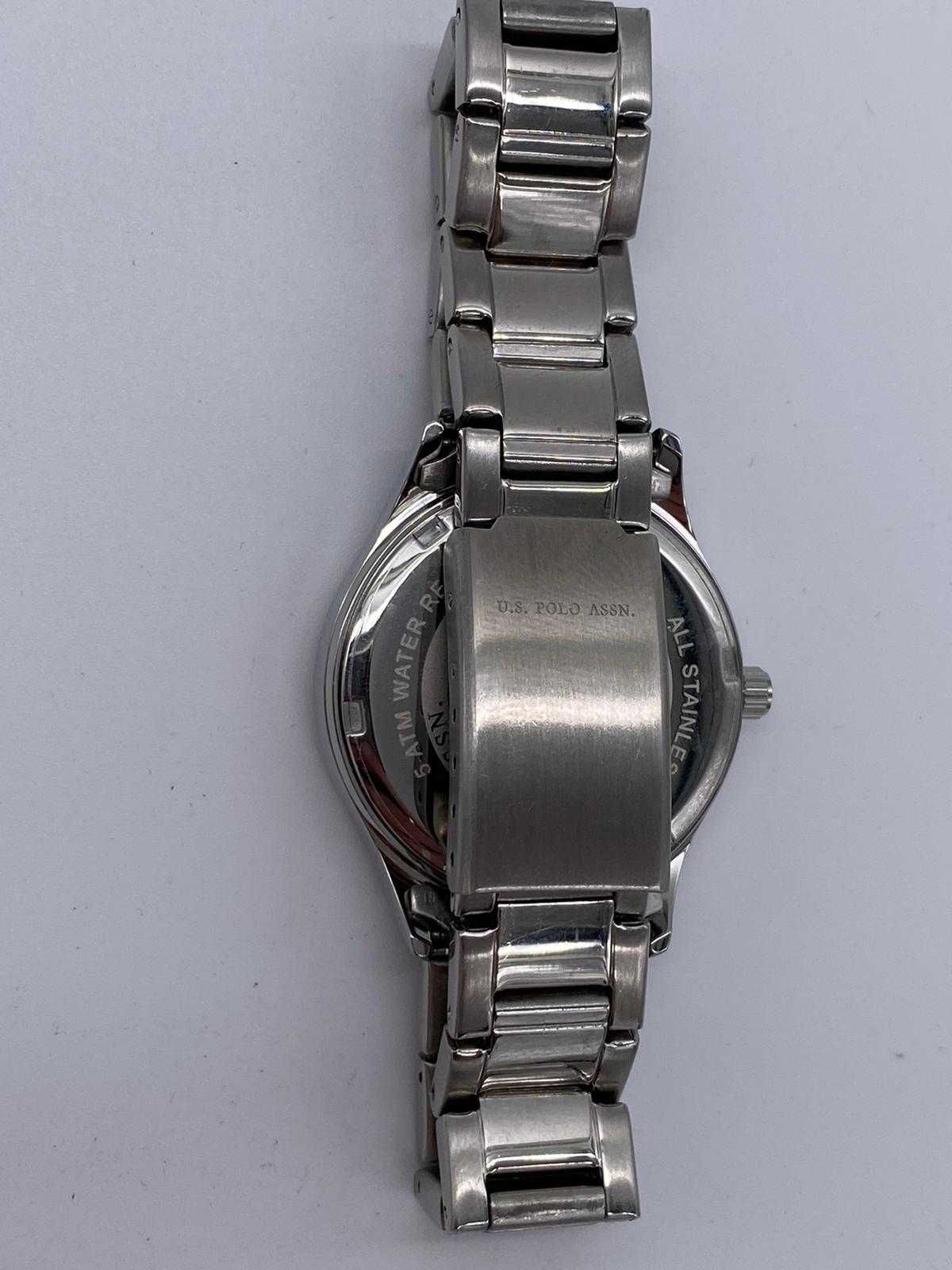 Srebrny damski klasyczny elegancki  zegarek U.S Polo