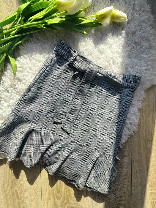 spódnica z wysokim stanem w kratę top secret L