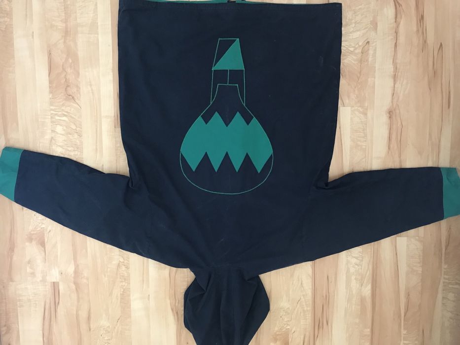 Kurtka rozm L/ XL granatowo zielona przeciwdeszczowa przeciwwiatrowa