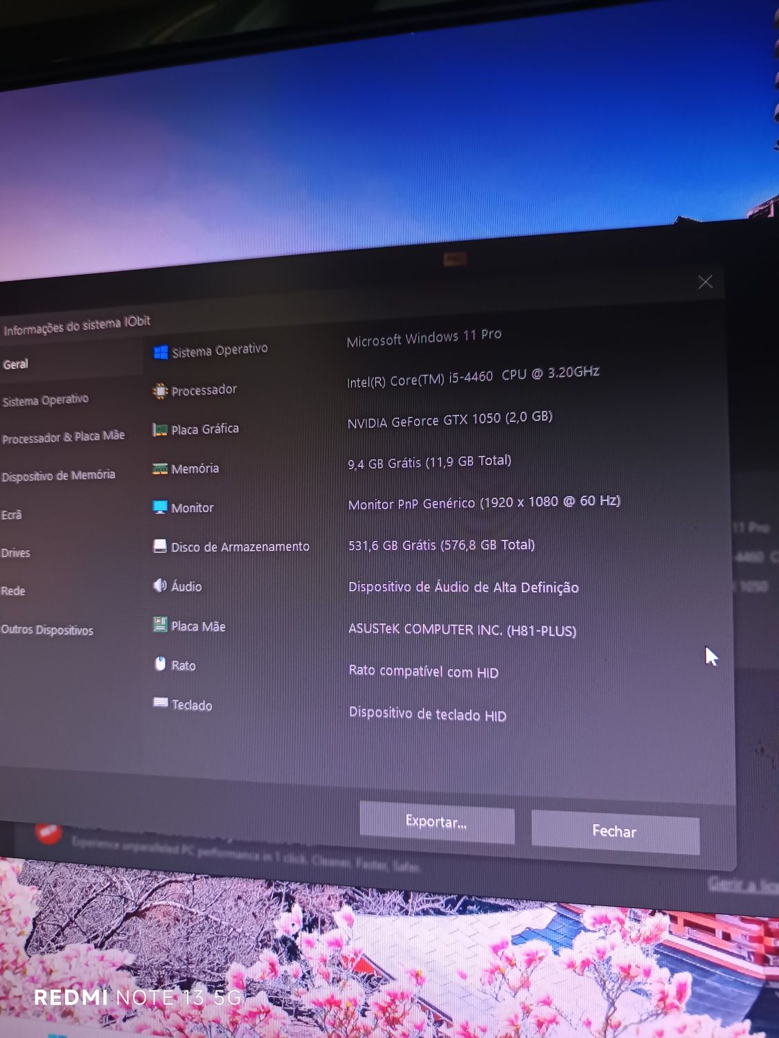 Desktop ASUS i5 4460 3.2 GHz 
Processador i